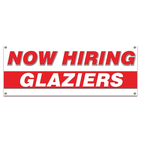 Now Hiring Glaziers Banner Apply Inside Accepting Application Single Sided